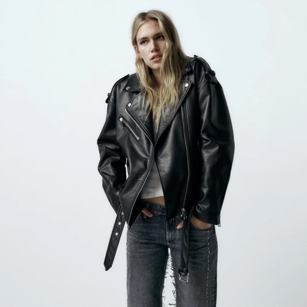 ZARA FAUX LEATHER OVERSIZE JACKET
